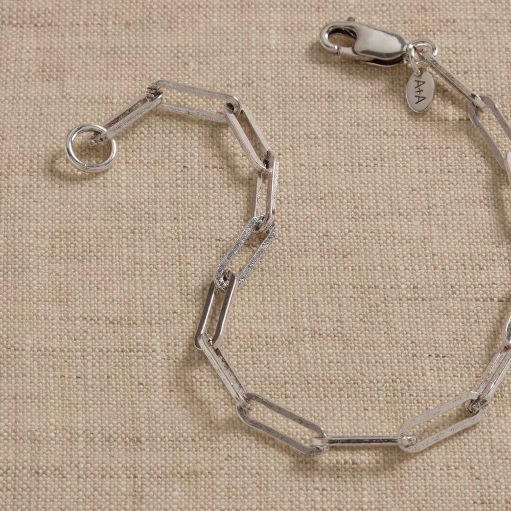 RAVENA PAPERCLIP CHAIN BRACELET BY AUREUS + ARGENT